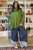 Beyond Terry Oversized Cowl Knit Olive Marl